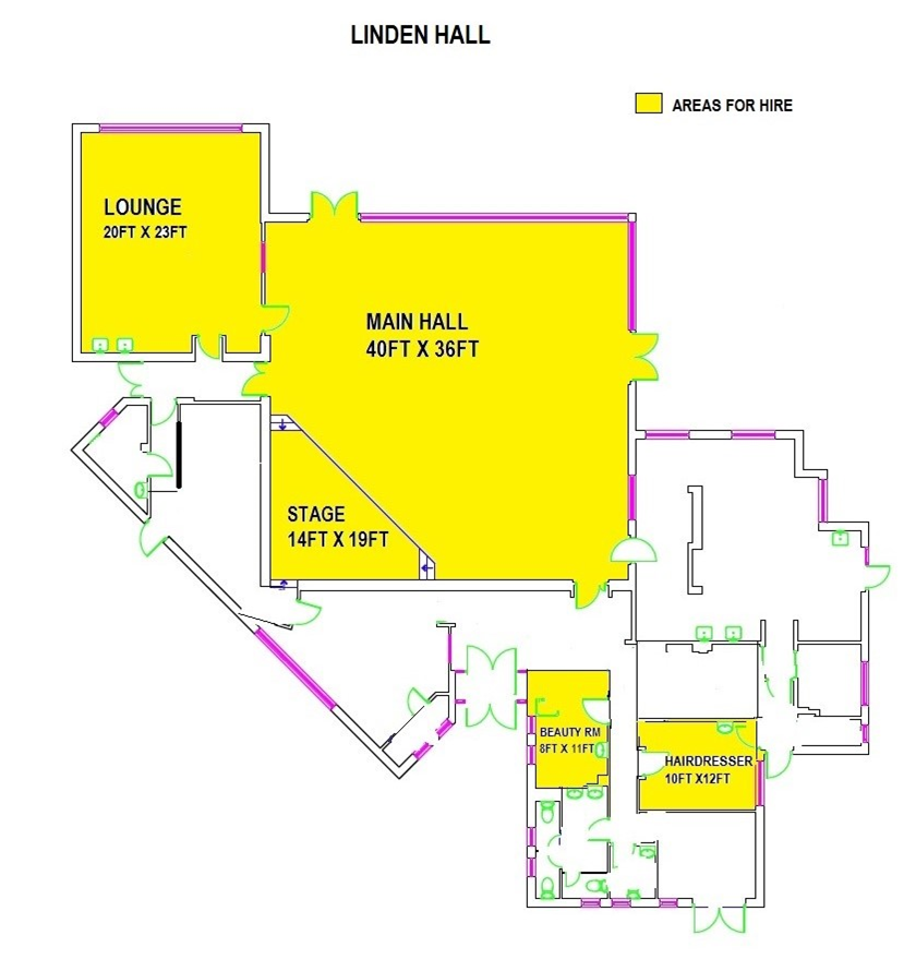 Linden Hall layout - hall hire
